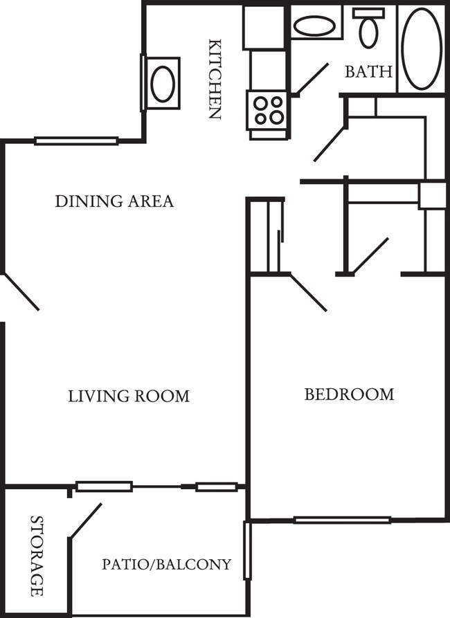 1 Bed • 1 Bath 722 floor plan